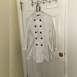 Gorgeous vintage red pea coat, with gold buttons!